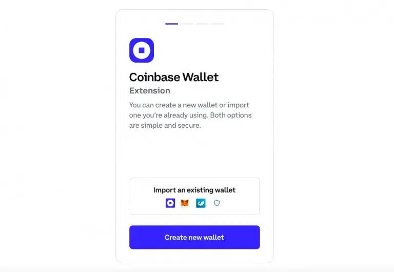Coinbase Wallet on webpage